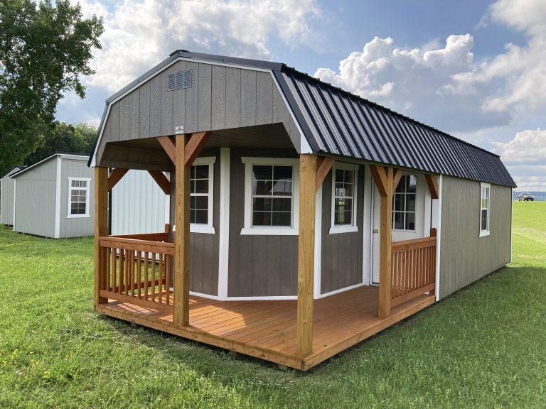 12×32 Deluxe Lofted Cabin – Urethane Driftwood